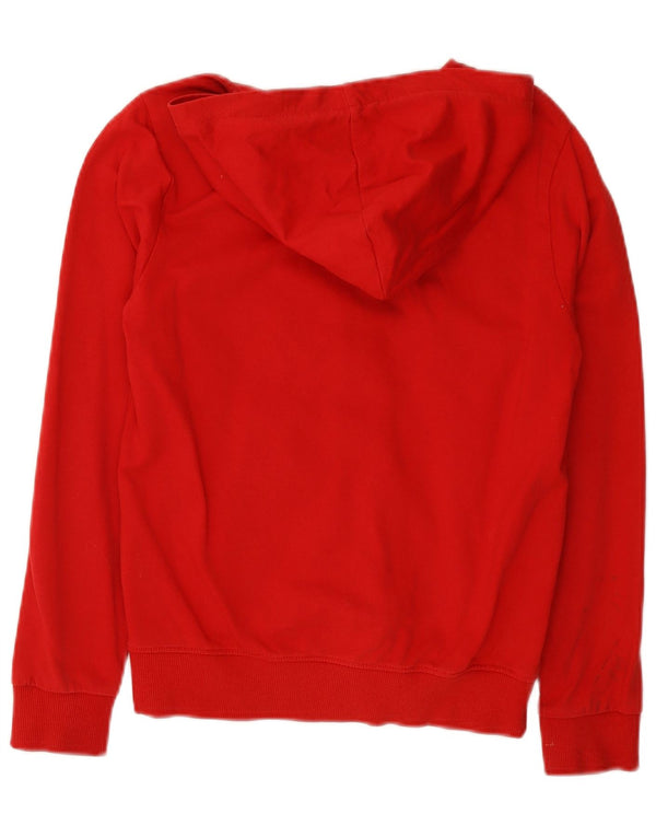 Maglione con cappuccio e zip grafica per ragazze BENETTON 10-11 anni XL in cotone rosso