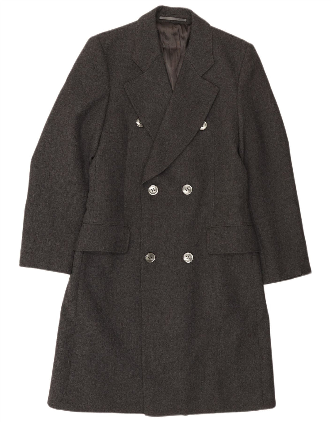 Soprabito vintage da donna UK 10 piccolo in lana grigia