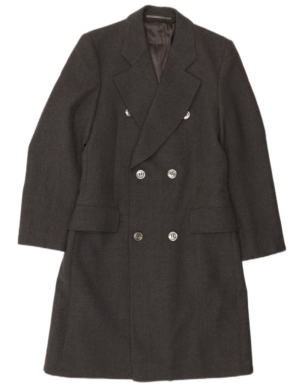 Soprabito vintage da donna UK 10 piccolo in lana grigia