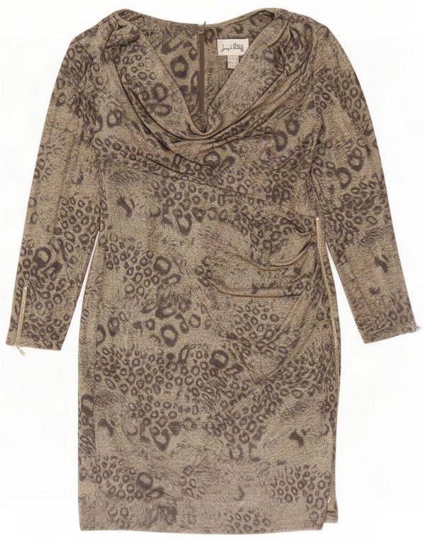 Joseph Ribkoff Abito a trapezio da donna a maniche lunghe UK 20 2XL Stampa animalier dorata