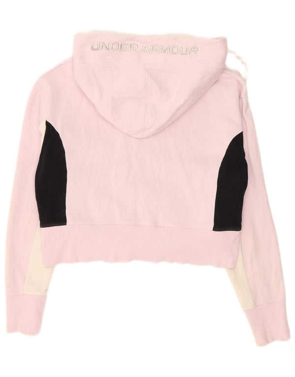 Felpa con cappuccio corta da donna Under Armour UK 14 Colorblock rosa medio