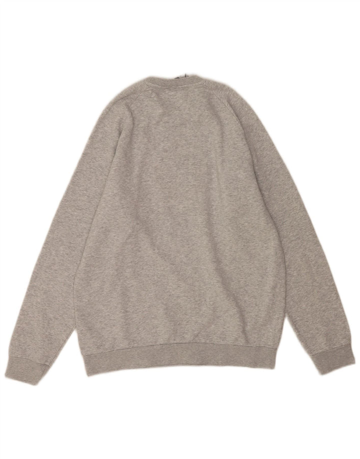 Felpa grafica da uomo Adidas Felpa in cotone grigio medio