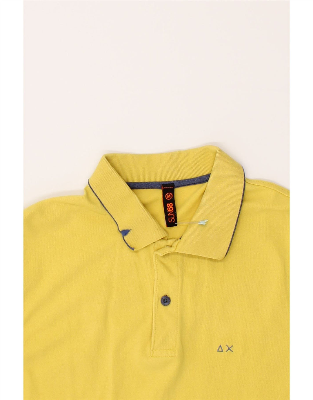 SUN68 Mens Polo Shirt Medium Yellow Cotton Vintage Sun68 and Second-Hand Sun68 from Messina Hembry 