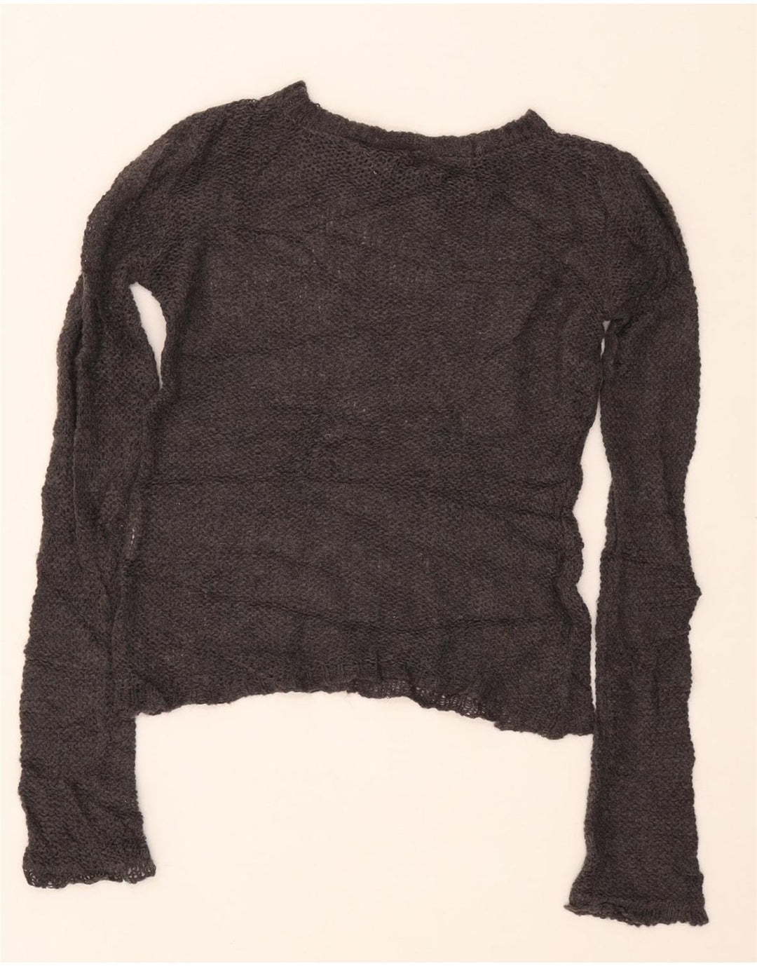 Maglione maglione con scollo a barca da donna Zara UK 10 piccolo grigio