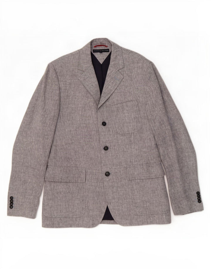 Giacca blazer a 3 bottoni da uomo Tommy Hilfiger IT 52 XL grigio chiazzato