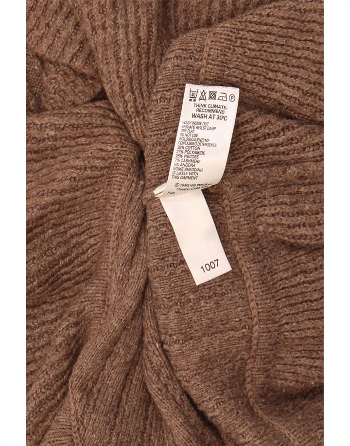 Maglione cardigan da donna Marks & Spencer UK 12 Cotone marrone medio