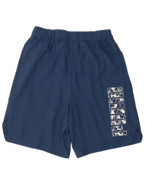 Pantaloncini sportivi grafici da uomo Puma piccoli in poliestere blu navy