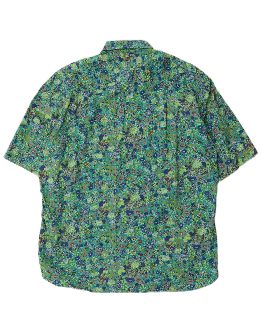 ANONIMA CAMICIE Camicia da uomo a maniche corte in cotone floreale verde medio