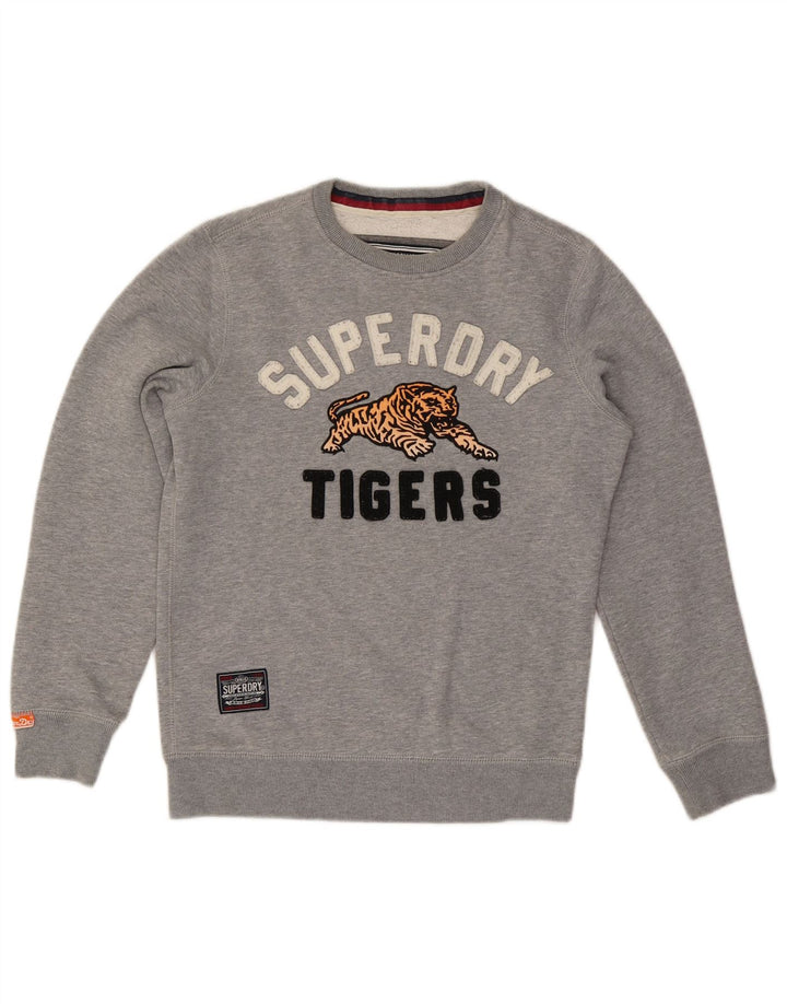 Felpa grafica da uomo Superdry Maglione piccolo cotone grigio