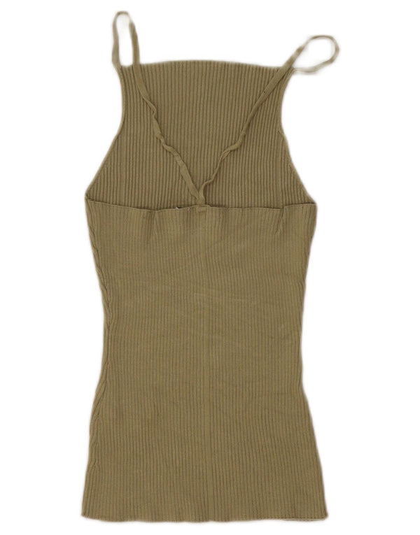 Canottiera Zara da donna UK 12 media viscosa kaki