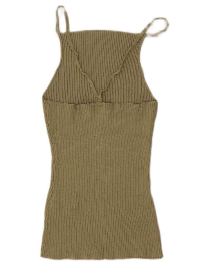Canottiera Zara da donna UK 12 media viscosa kaki