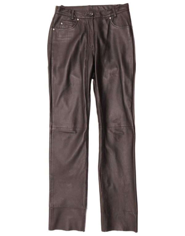 Pantaloni dritti in pelle da donna H.I.S EU 38 Medium W28 L34 Nero