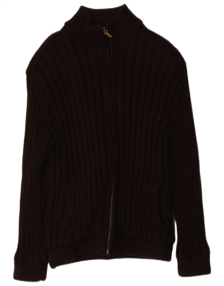 Maglione cardigan con zip intera da uomo Amerigo Vespucci grande marrone