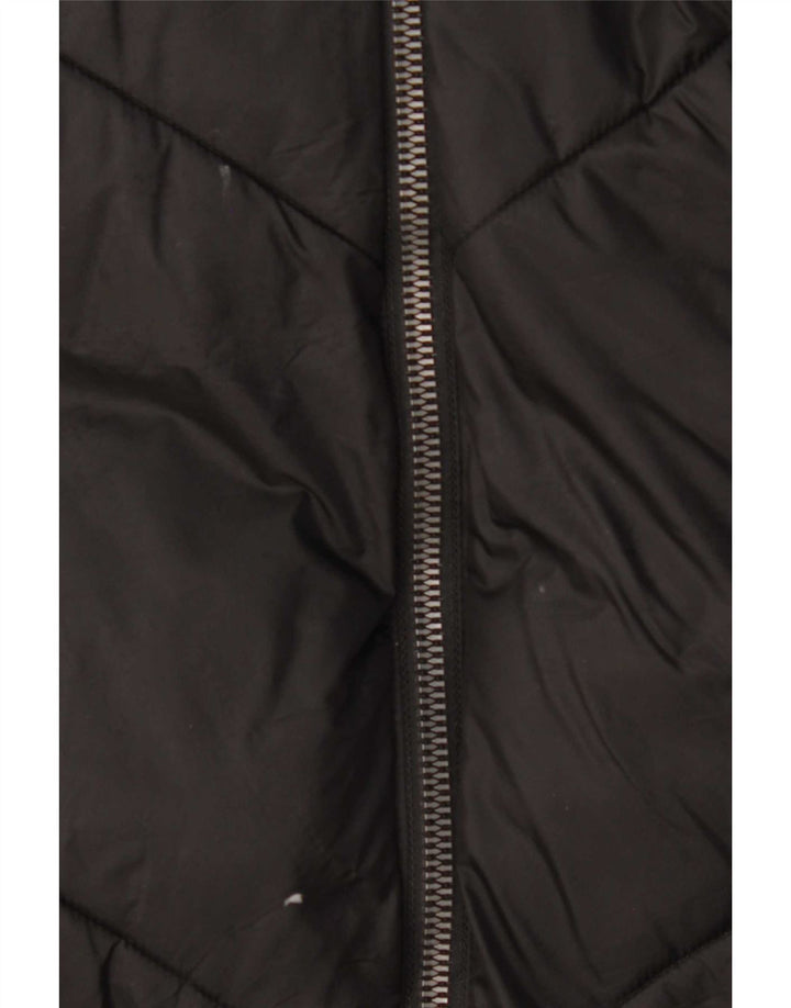 Cappotto imbottito con cappuccio da donna Zara UK 14 poliestere nero medio