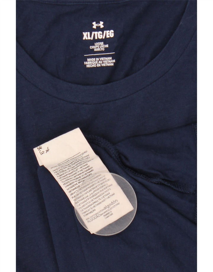 Maglietta da uomo Under Armour Top XL in cotone blu navy