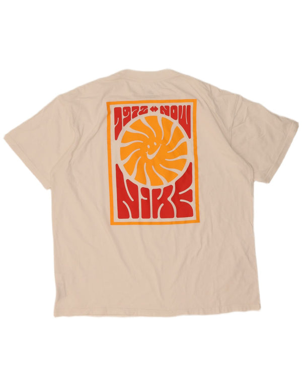 T-shirt grafica da uomo Nike Loose Fit, taglia grande, in cotone bianco