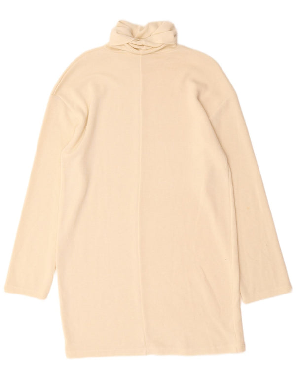 Abito maglione oversize a maniche lunghe da donna Zara UK 10 piccolo bianco sporco
