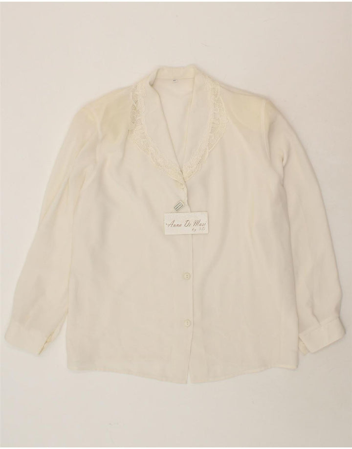 VINTAGE Womens Shirt Blouse IT 49 XL White Polyester Vintage Vintage and Second-Hand Vintage from Messina Hembry 