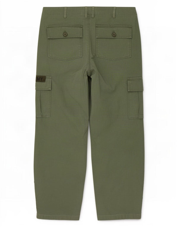 Vintage Mens Loose Fit Cargo Trousers IT 50 Large W38 L28 Green Cotton