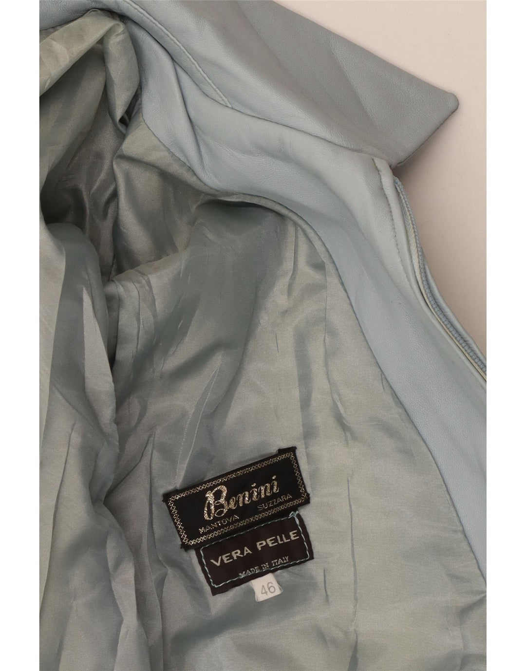 Giacca in pelle da donna VINTAGE IT 46 Large in pelle blu