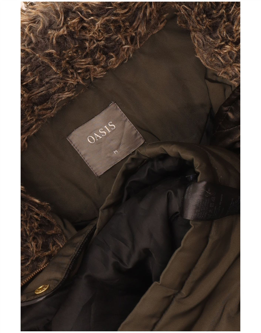 Giacca parka con cappuccio da donna Oasis UK 14 poliestere kaki medio