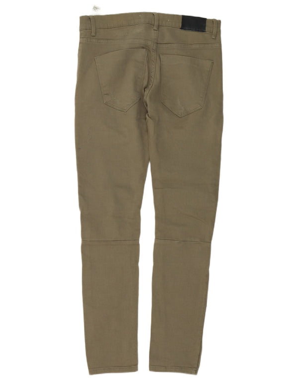 Jeans skinny effetto consumato Zara da uomo EU 38 Small W30 L30 Khaki