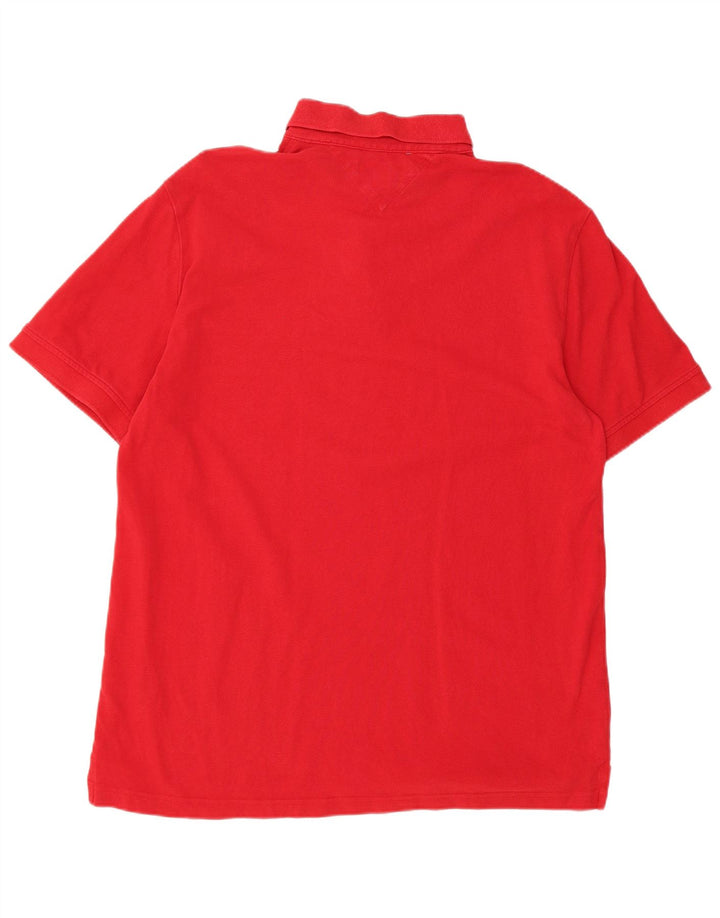 TOMMY HILFIGER Mens Polo Shirt XL Red Cotton