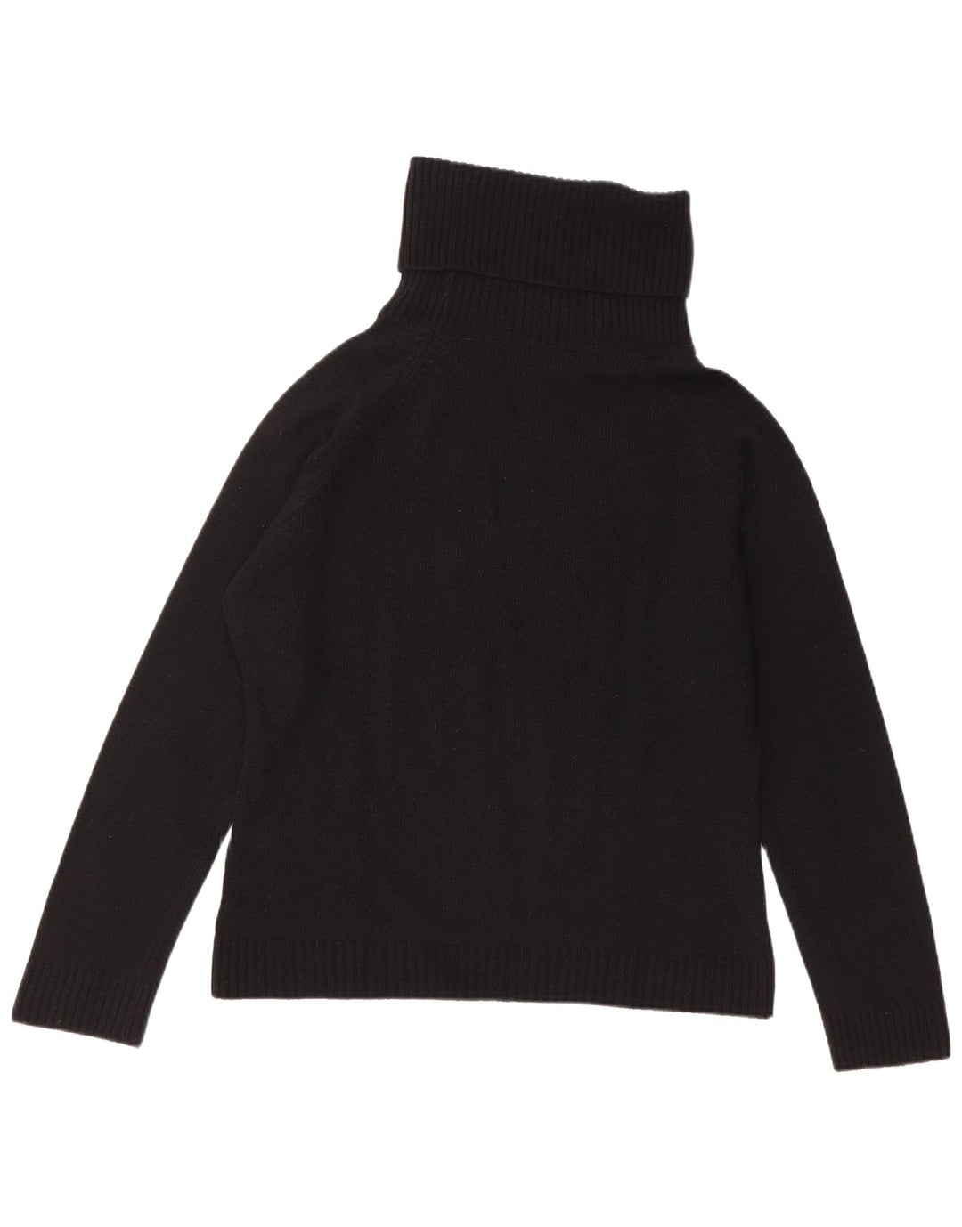 Maglione maglione da donna a collo alto Benetton UK 16 grande lana vergine nera