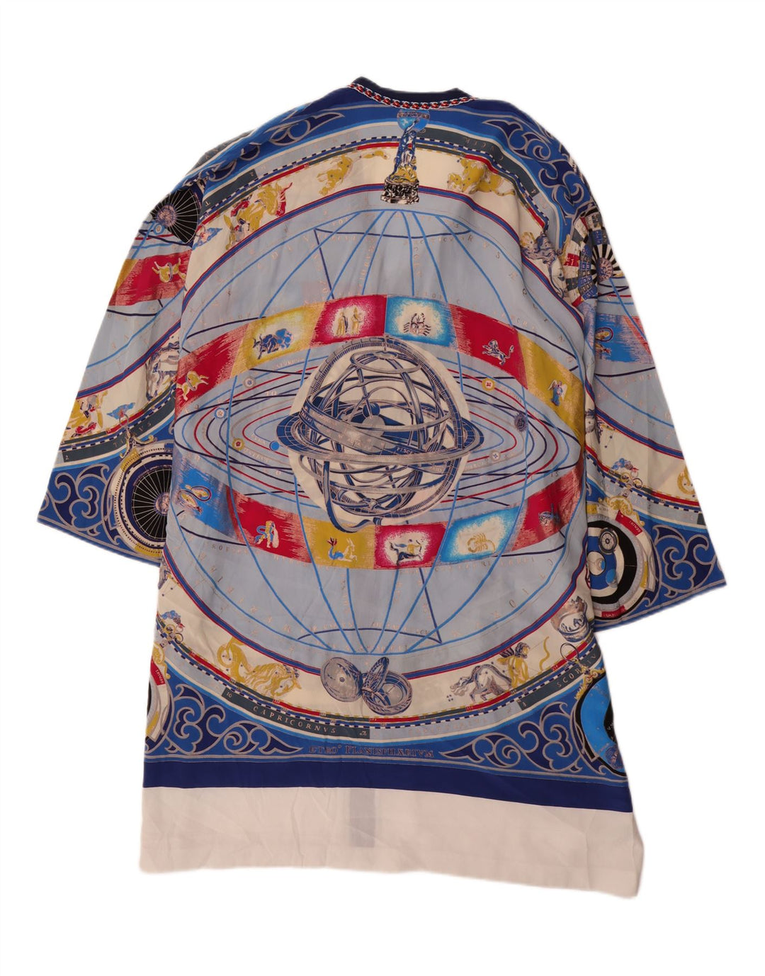 Abito a trapezio oversize da donna VINTAGE con motivo astratto UK 14 Blu medio