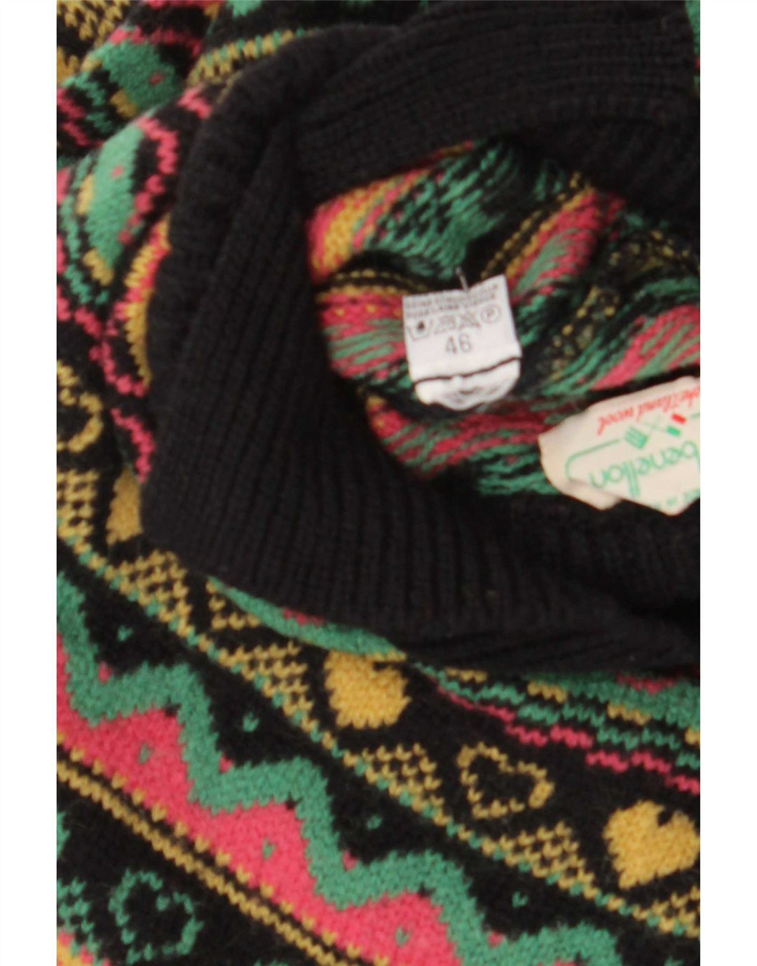Maglione da donna a collo alto Benetton IT 46 grande multicolore