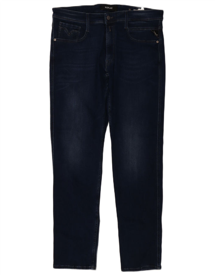 Replay Jeans slim da uomo W36 L32 cotone blu navy
