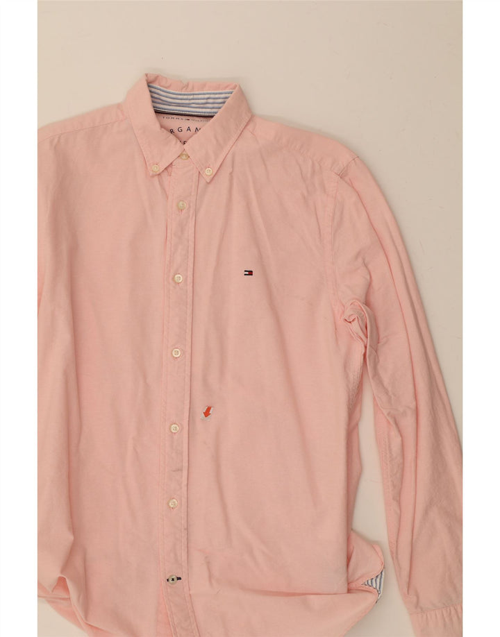TOMMY HILFIGER Mens Shirt Small Pink Cotton Vintage Tommy Hilfiger and Second-Hand Tommy Hilfiger from Messina Hembry 