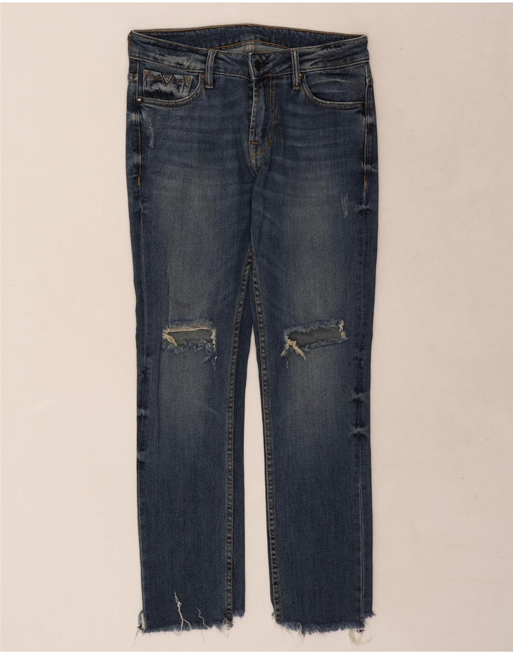 Jeans slim invecchiati Guess da donna W30 L29 Blu