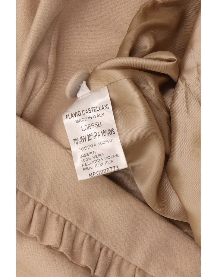 Cappotto Donna Flavio Castellani IT 44 Beige Medio Lana