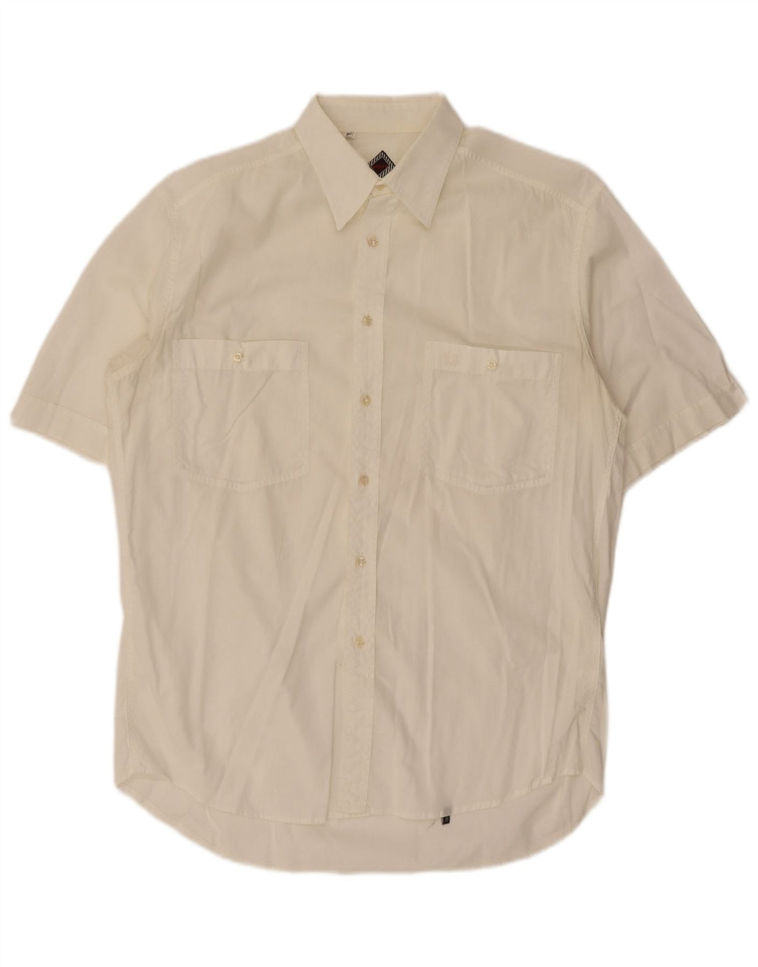 Camicia a maniche corte da uomo Ungaro Taglia 40 15 3/4 Medio Bianco