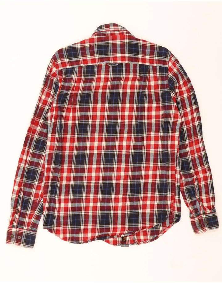 SUPERDRY Mens Flannel Shirt Small Red Check Cotton Vintage Superdry and Second-Hand Superdry from Messina Hembry 