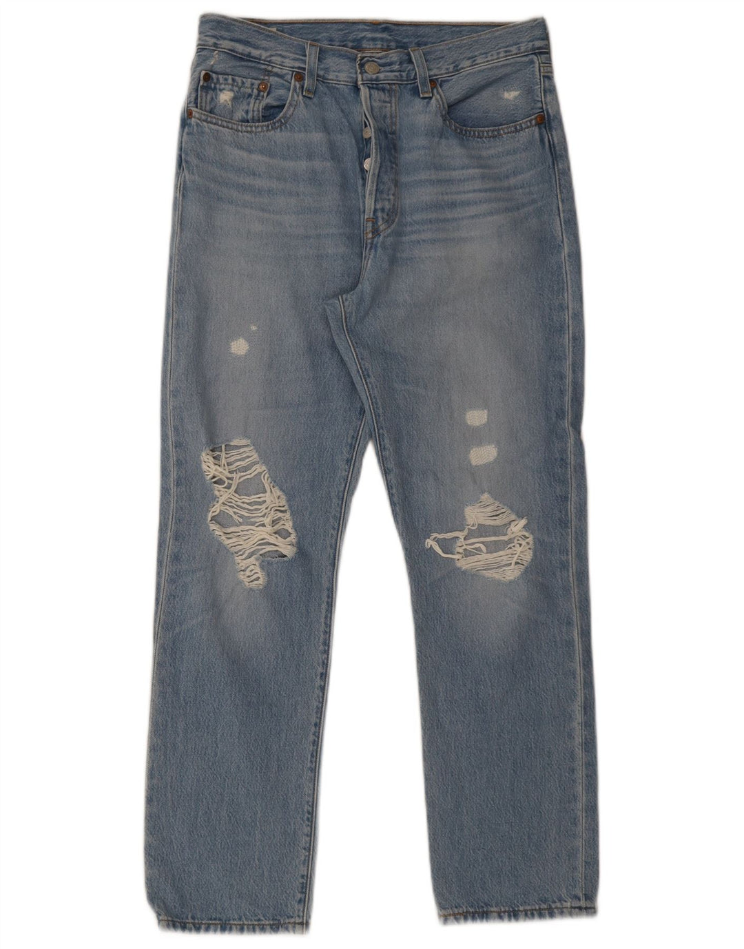 Jeans dritti invecchiati 501 da donna Levi's W28 L28 cotone blu
