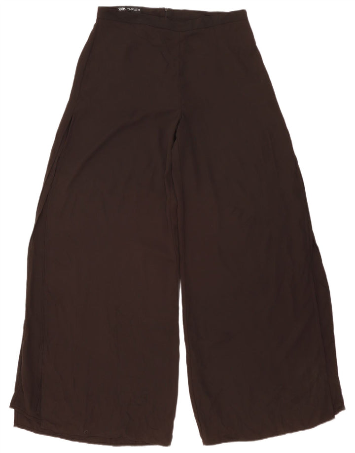 Pantaloni casual a gamba larga da donna Zara medi W30 L31 poliestere nero
