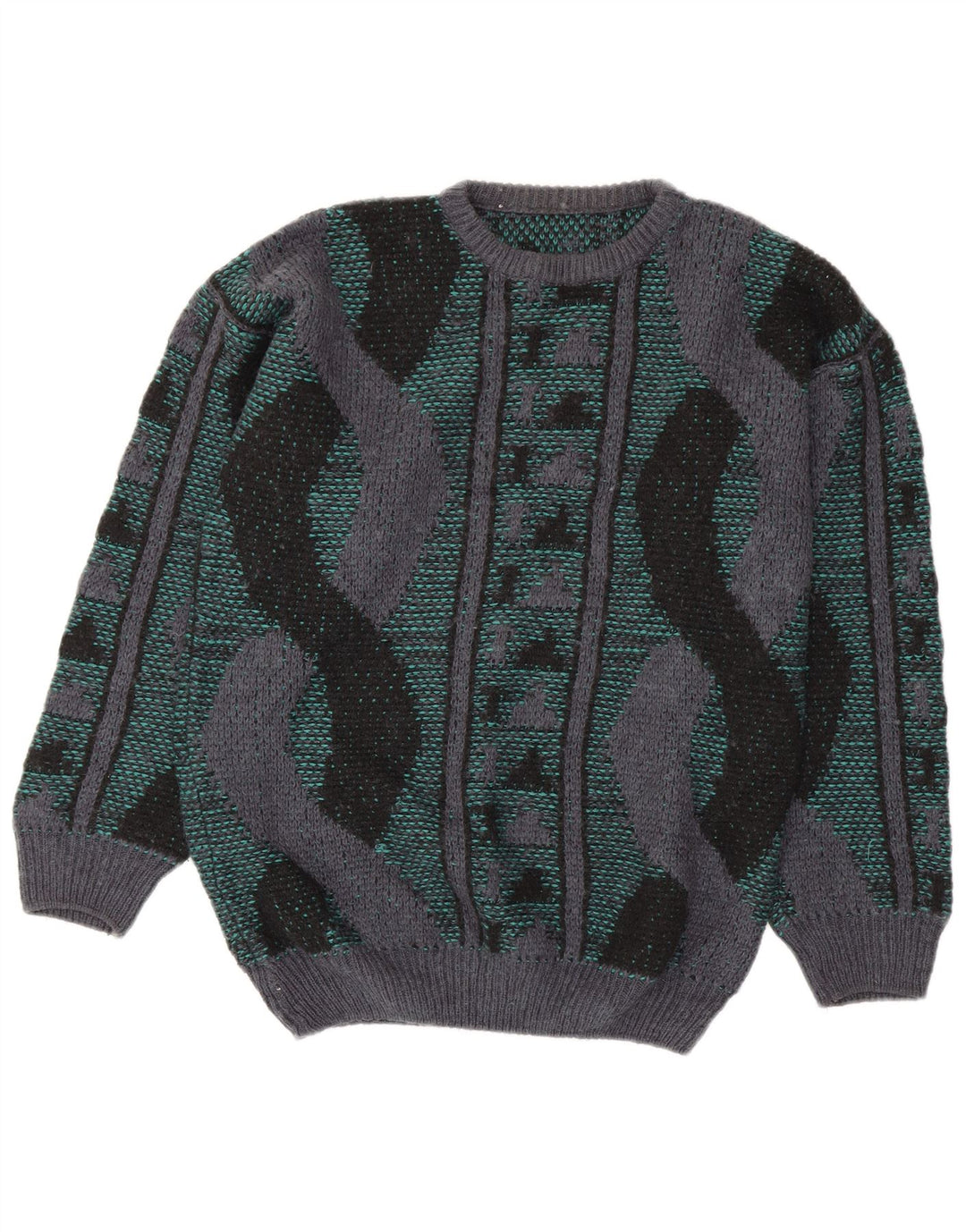 Maglione maglione girocollo da uomo VINTAGE medio multicolore geometrico