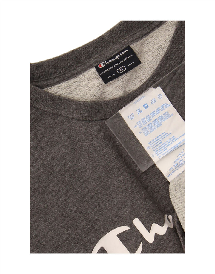 CHAMPION Mens Graphic Sweatshirt Jumper Medium Grey Cotton Vintage Champion and Second-Hand Champion from Messina Hembry 