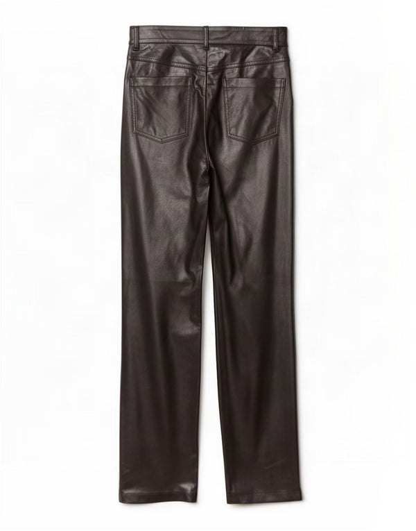 Pantaloni dritti in ecopelle Zara da donna medi W28 L32 neri