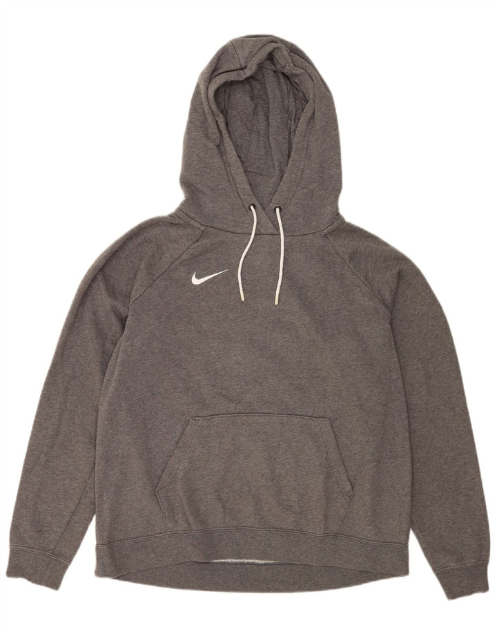 Felpa con cappuccio oversize da donna NIKE UK 16 Large in cotone grigio