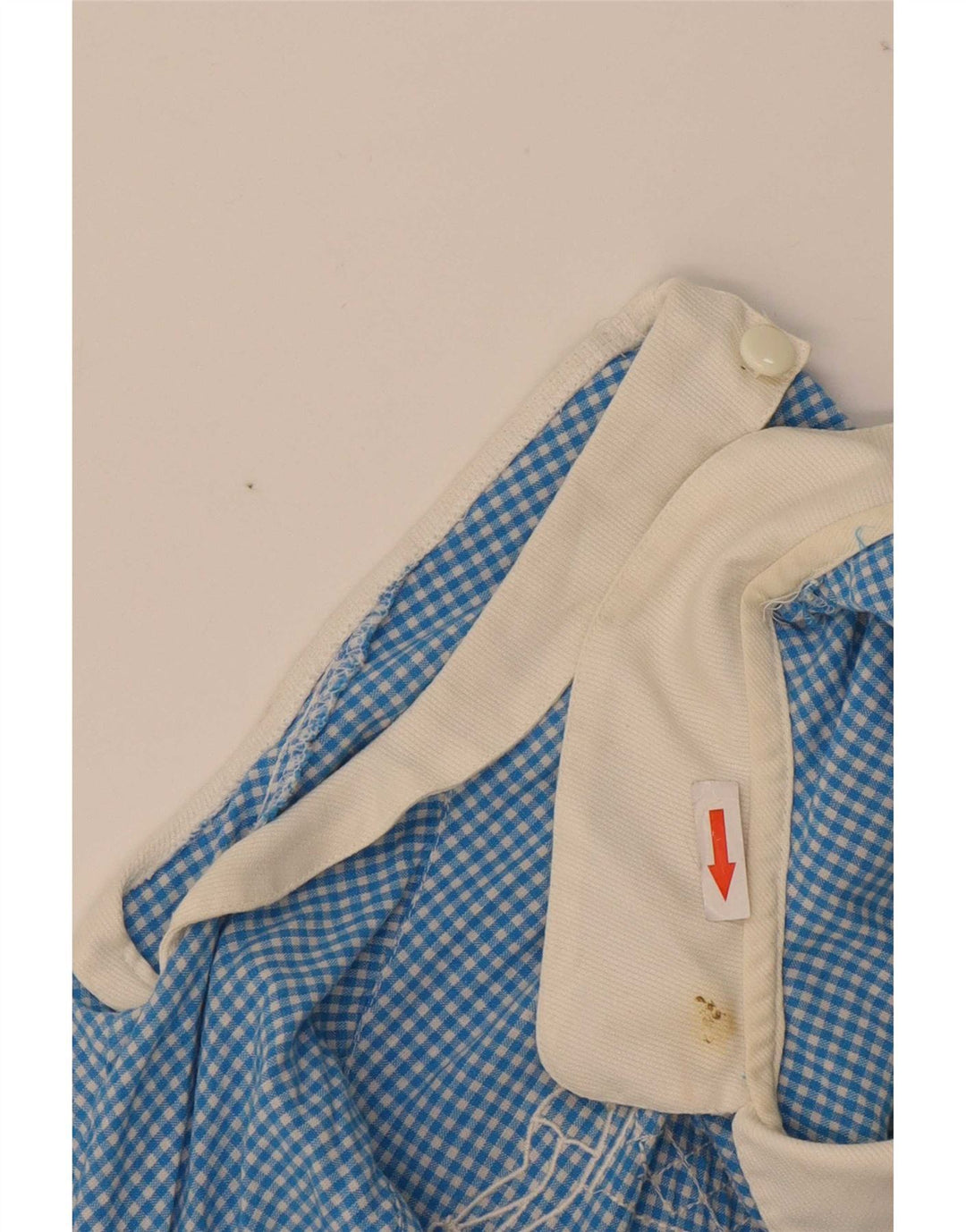 Abito lungo senza maniche da donna vintage UK 10 piccolo percalle blu