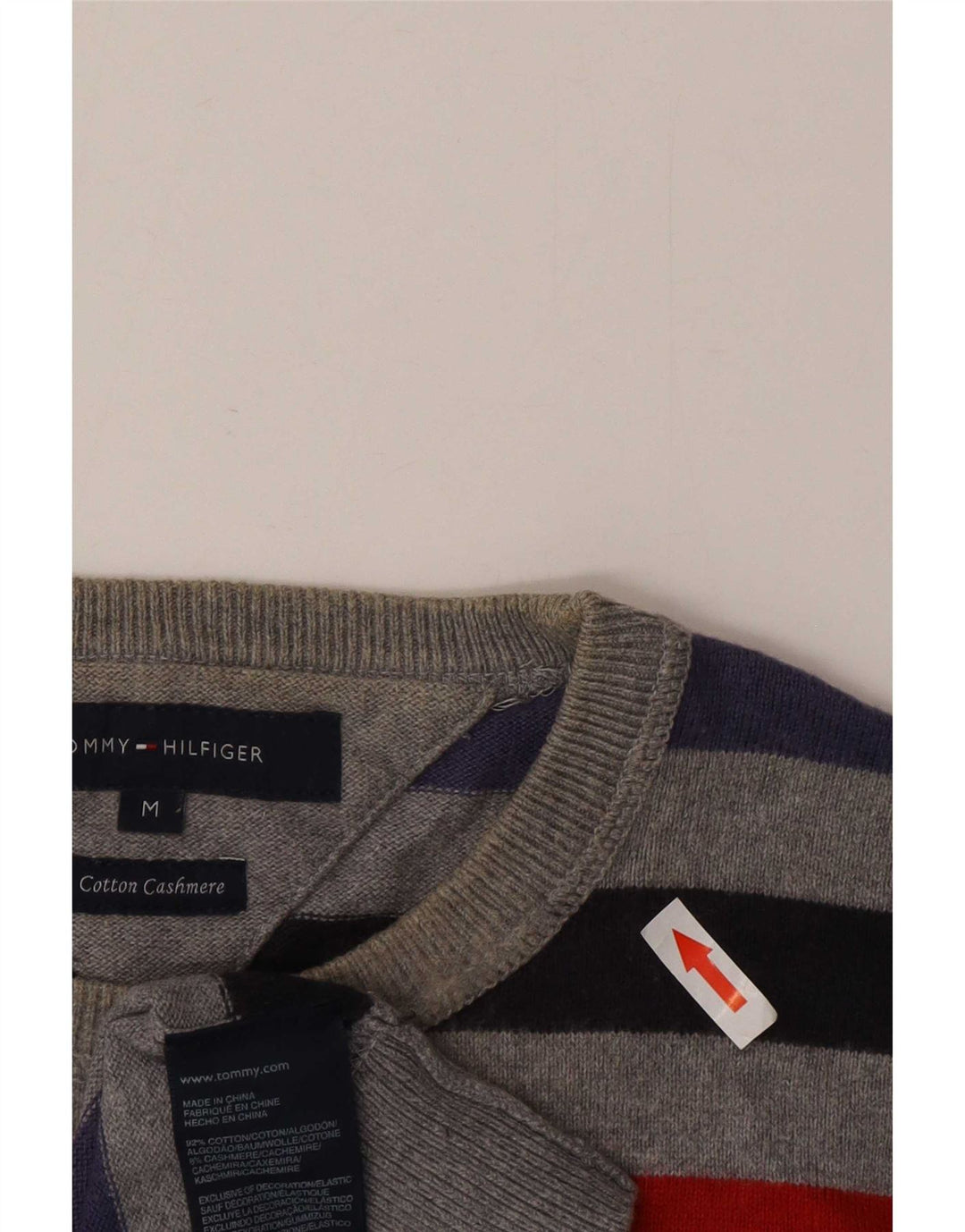 Maglione maglione girocollo da uomo Tommy Hilfiger a righe multicolori medie