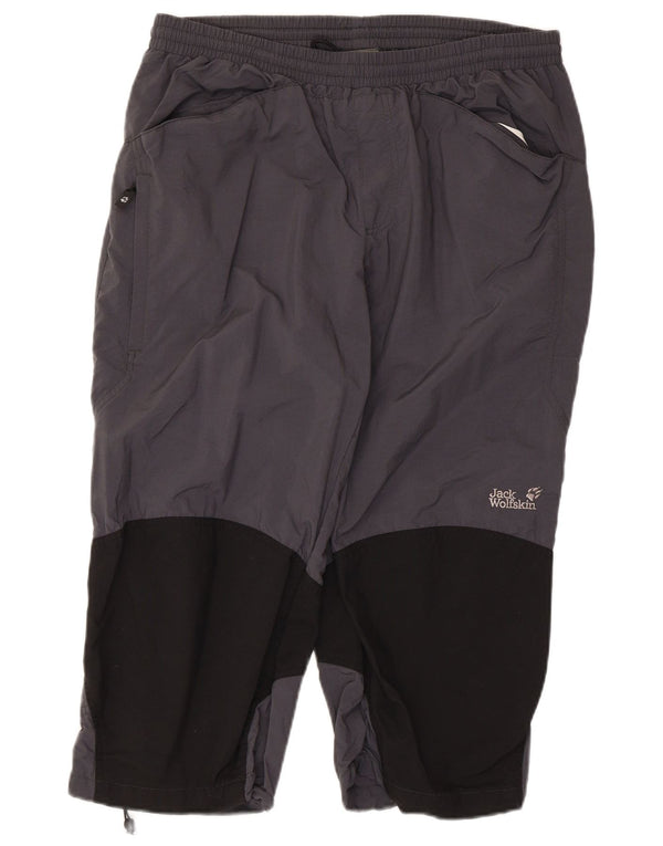 Pantaloni capri dritti da donna Jack Wolfskin UK 44 XL W36 L20 Grigio