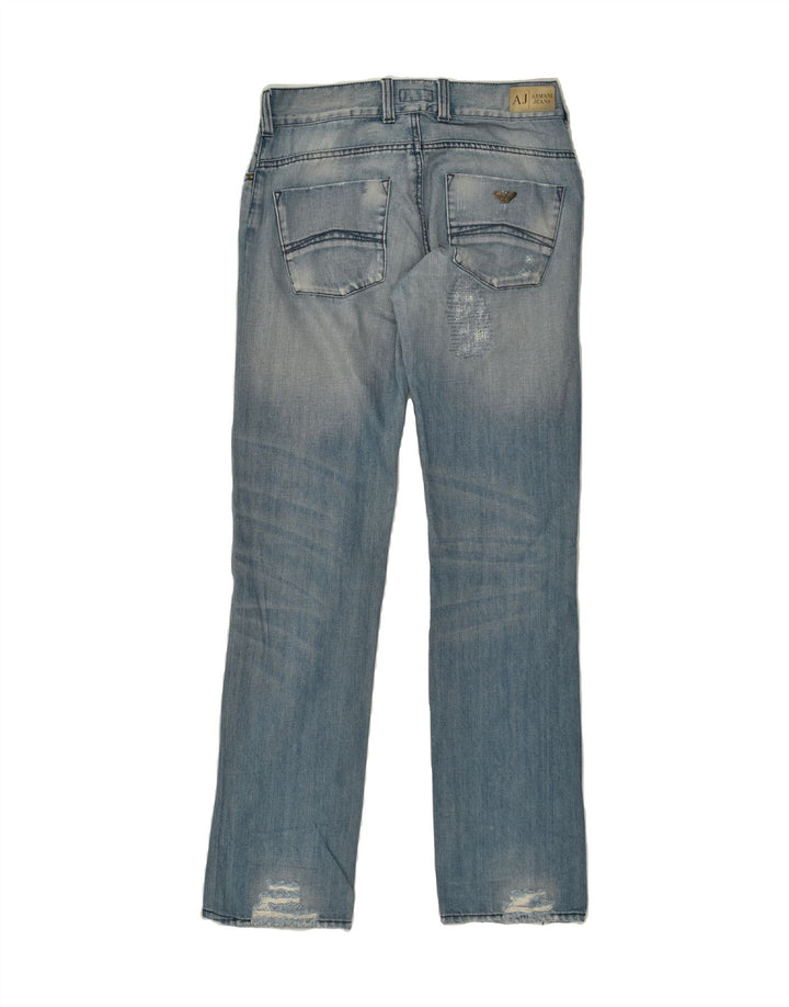 ARMANI Womens Distressed Straight Jeans W28 L34 Blue Vintage Armani and Second-Hand Armani from Messina Hembry 
