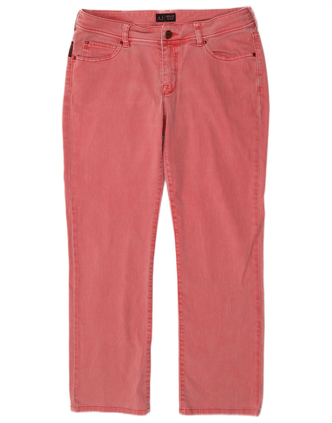 Jeans dritti da donna Armani W31 L28 cotone rosa