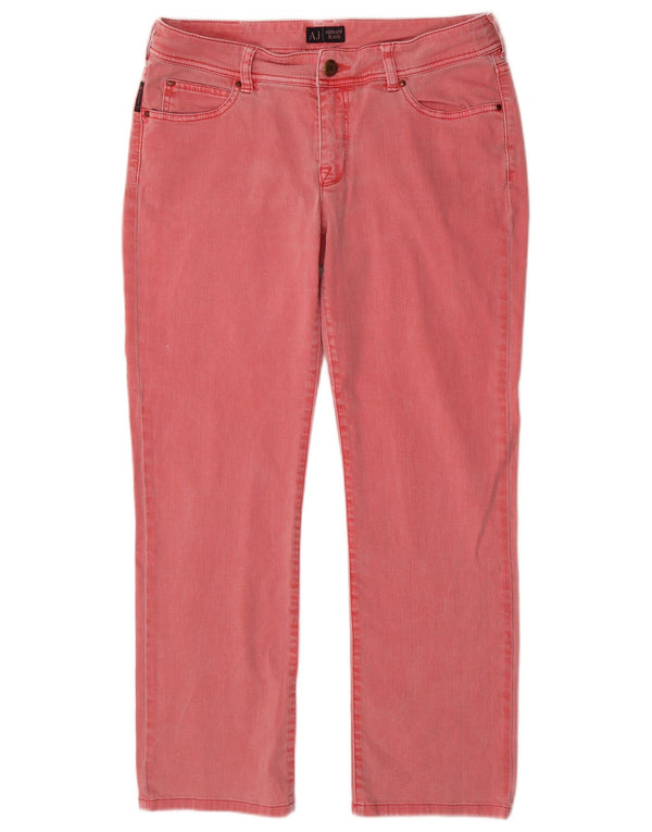 Jeans dritti da donna Armani W31 L28 cotone rosa