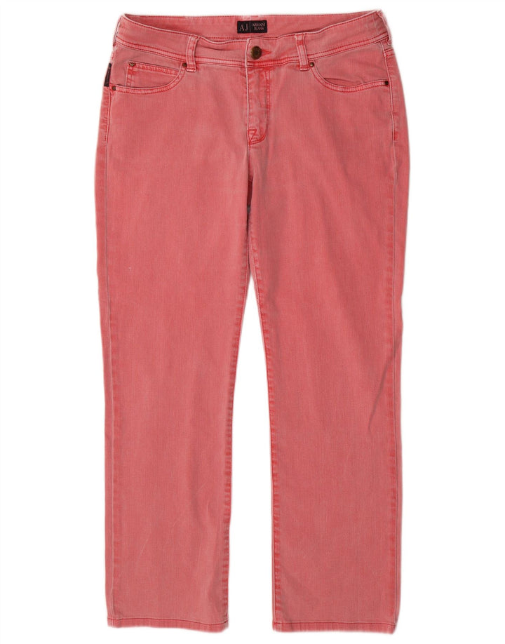 Jeans dritti da donna Armani W31 L28 cotone rosa
