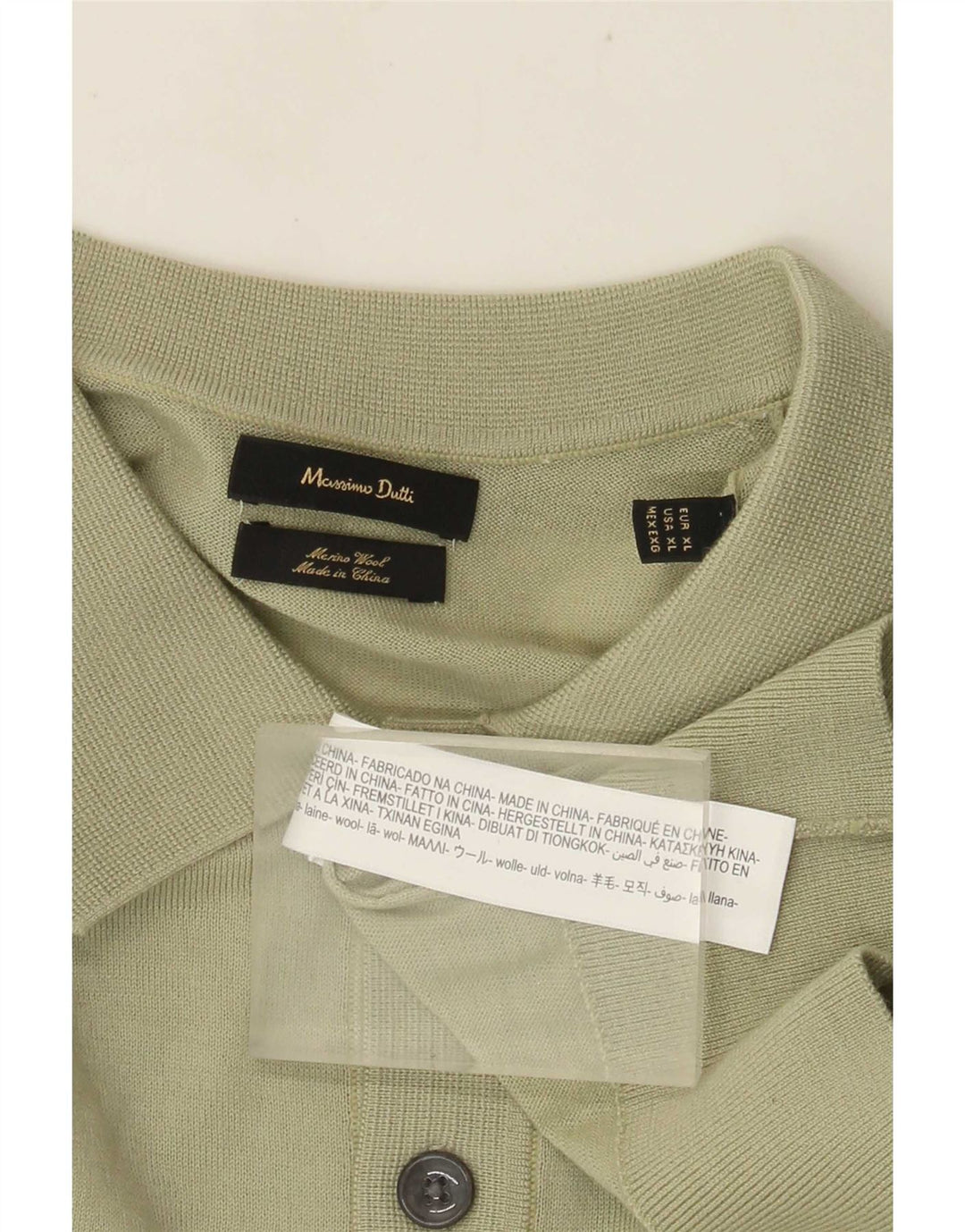 Massimo Dutti Maglione da uomo con collo alto in lana verde XL